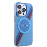 Apple iPhone 14 Pro Max Kılıf BMW M-safe Şarj Özellikli Transparan Tricolor Stripes Orjinal Lisanslı Kapak