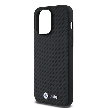 Apple iPhone 14 Pro Max Kılıf BMW Orjinal Lisanslı Karbon Fiber Tasarımlı ve Metal Logolu PU Deri Kapak