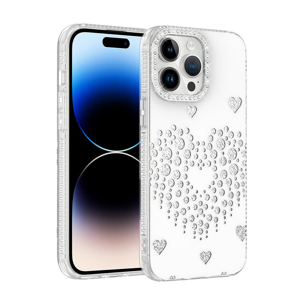 Apple iPhone 14 Pro Max Kılıf Damla Taşlı Zore Rivas Sert PC Kapak