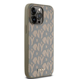 Apple iPhone 14 Pro Max Kılıf DKNY Orjinal Lisanslı M-safe Şarj Özellikli 3D Yazılı Grid Pattern Kapak