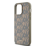 Apple iPhone 14 Pro Max Kılıf DKNY Orjinal Lisanslı M-safe Şarj Özellikli 3D Yazılı Grid Pattern Kapak