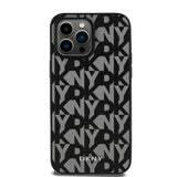Apple iPhone 14 Pro Max Kılıf DKNY Orjinal Lisanslı M-safe Şarj Özellikli 3D Yazılı Grid Pattern Kapak