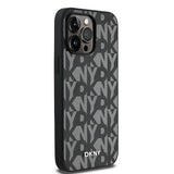 Apple iPhone 14 Pro Max Kılıf DKNY Orjinal Lisanslı M-safe Şarj Özellikli 3D Yazılı Grid Pattern Kapak