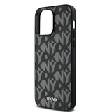 Apple iPhone 14 Pro Max Kılıf DKNY Orjinal Lisanslı M-safe Şarj Özellikli 3D Yazılı Grid Pattern Kapak