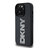 Apple iPhone 14 Pro Max Kılıf DKNY Orjinal Lisanslı Taşlı DKNY Yazılı Metalik Rhinestones PU Deri Kapak