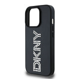 Apple iPhone 14 Pro Max Kılıf DKNY Orjinal Lisanslı Taşlı DKNY Yazılı Metalik Rhinestones PU Deri Kapak