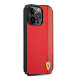 Apple iPhone 14 Pro Max Kılıf Ferrari M-safe Şarj Özellikli PU Deri Karbon Şeritli Dizayn Kapak