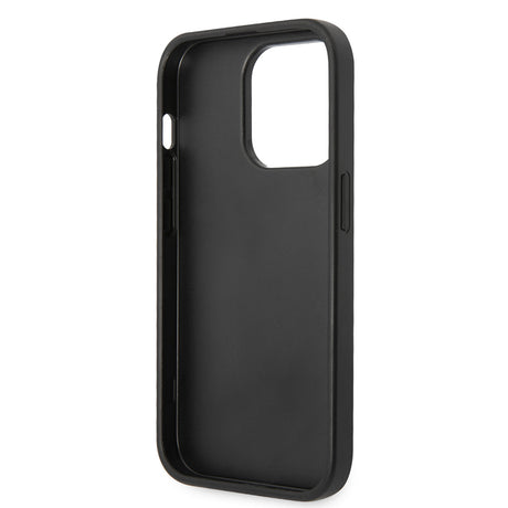 Apple iPhone 14 Pro Max Kılıf Ferrari Orjinal Lisanlı Klasik Metal Logolu Karbon V Desenli Kapak