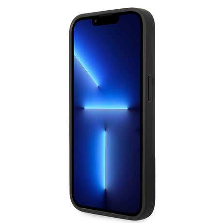 Apple iPhone 14 Pro Max Kılıf Ferrari Orjinal Lisanslı Deri Arka Yüzey Metal Logolu Şerit Tasarımlı Kapak