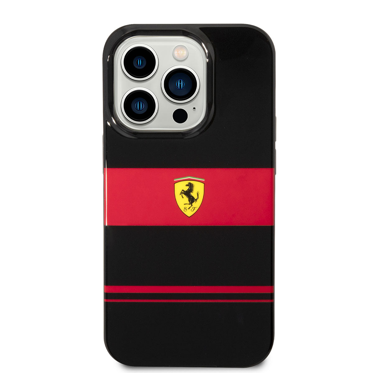Apple iPhone 14 Pro Max Kılıf Ferrari Orjinal Lisanslı M-safe Şarj Özellikli Yatay Çizgili Dizayn Kapak
