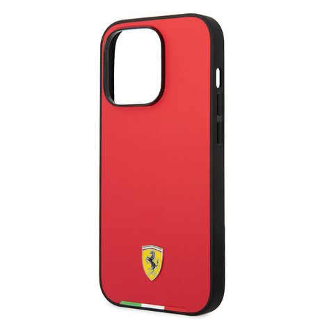 Apple iPhone 14 Pro Max Kılıf Ferrari Orjinal Lisanslı PU Deri İtalyan Bayrak Dizayn Kapak