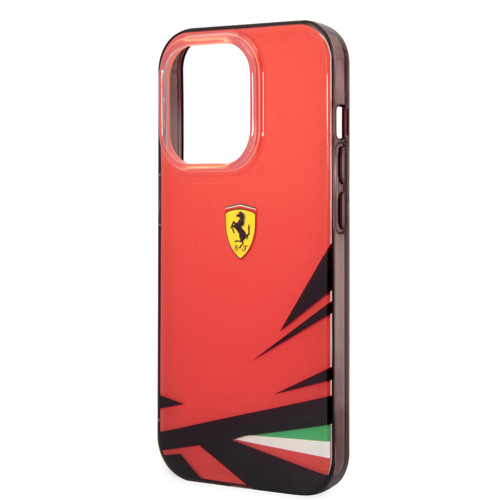 Apple iPhone 14 Pro Max Kılıf Ferrari Sarı İtalyan Bayrak Baskılı Dizayn Kapak