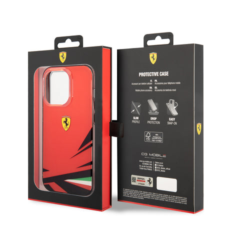 Apple iPhone 14 Pro Max Kılıf Ferrari Sarı İtalyan Bayrak Baskılı Dizayn Kapak