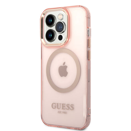 Apple iPhone 14 Pro Max Kılıf GUESS M-safe Şarj Özellikli Airbagli Dizayn Kapak