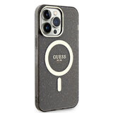 Apple iPhone 14 Pro Max Kılıf GUESS M-safe Şarj Özellikli Glitter Kapak