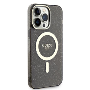 Apple iPhone 14 Pro Max Kılıf GUESS M-safe Şarj Özellikli Glitter Kapak