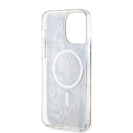 Apple iPhone 14 Pro Max Kılıf GUESS M-safe Şarj Özellikli Leopar Desenli Kapak