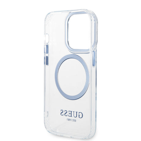Apple iPhone 14 Pro Max Kılıf GUESS M-safe Şarj Özellikli Metal Kamera Çerçeveli Kapak