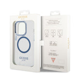 Apple iPhone 14 Pro Max Kılıf GUESS M-safe Şarj Özellikli Metal Kamera Çerçeveli Kapak