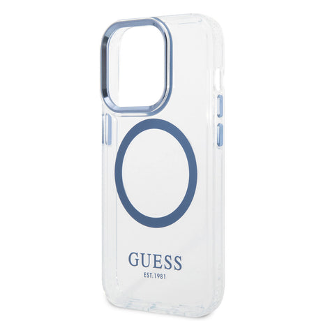 Apple iPhone 14 Pro Max Kılıf GUESS M-safe Şarj Özellikli Metal Kamera Çerçeveli Kapak