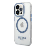Apple iPhone 14 Pro Max Kılıf GUESS M-safe Şarj Özellikli Metal Kamera Çerçeveli Kapak