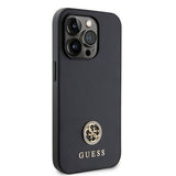 Apple iPhone 14 Pro Max Kılıf Guess Orjinal Lisanslı Deri 4G Metal Logo Strass Kapak