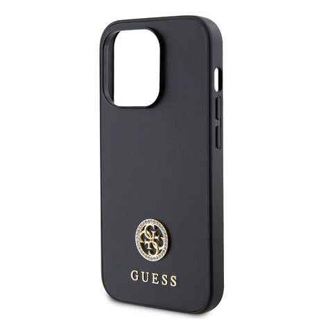 Apple iPhone 14 Pro Max Kılıf Guess Orjinal Lisanslı Deri 4G Metal Logo Strass Kapak
