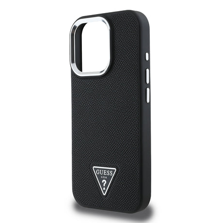 Apple iPhone 14 Pro Max Kılıf Guess Orjinal Lisanslı M-safe Şarj Özellikli Grained Triangle Kapak