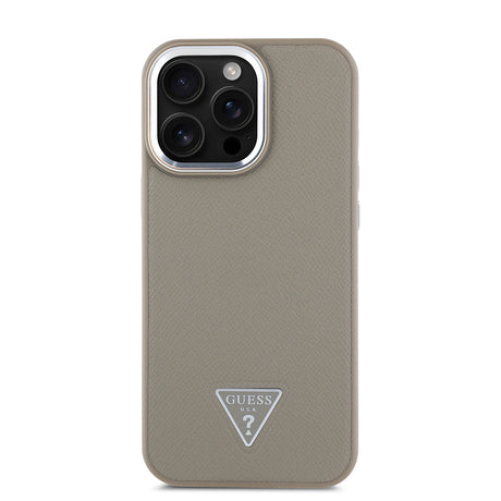 Apple iPhone 14 Pro Max Kılıf Guess Orjinal Lisanslı M-safe Şarj Özellikli Grained Triangle Kapak