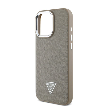 Apple iPhone 14 Pro Max Kılıf Guess Orjinal Lisanslı M-safe Şarj Özellikli Grained Triangle Kapak