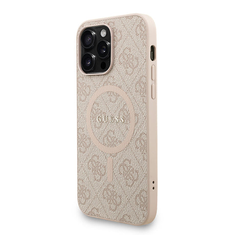 Apple iPhone 14 Pro Max Kılıf Guess Orjinal Lisanslı M-safe Şarj Özellikli PU Deri Bilek Askı İpli Yazı Logolu Kapak