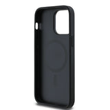 Apple iPhone 14 Pro Max Kılıf Guess Orjinal Lisanslı M-safe Şarj Özellikli Taneli Çiçek Tasarımlı Metal Yazı Logolu Kapak