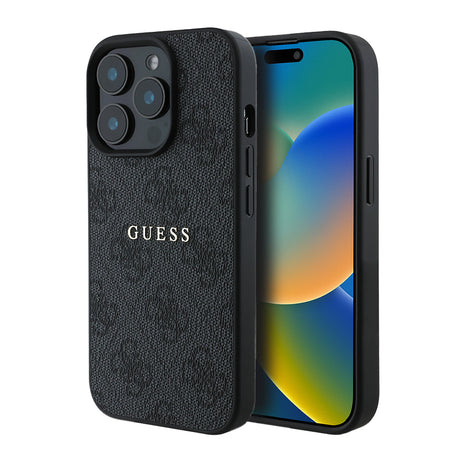 Apple iPhone 14 Pro Max Kılıf Guess Orjinal Lisanslı M-safe Şarj Özellikli 4G Desen Yazı Logolu Kapak