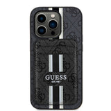 Apple iPhone 14 Pro Max Kılıf Guess Orjinal Lisanslı M-safe Şarj Özellikli 4G Desenli Çizgili Kartlıklı Kapak
