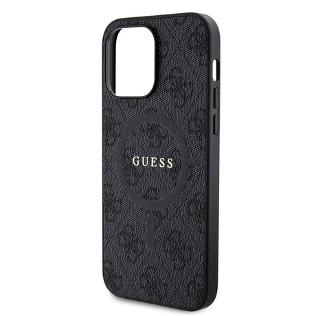 Apple iPhone 14 Pro Max Kılıf Guess Orjinal Lisanslı M-safe Şarj Özellikli PU Halkalı 4G Desenli Yazı Logolu Kapak