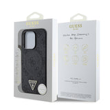 Apple iPhone 14 Pro Max Kılıf Guess Orjinal Lisanslı M-safe Şarj Özellikli PU Üçgen Logo 4G Desenli Kapak