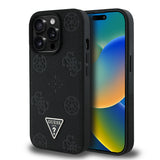 Apple iPhone 14 Pro Max Kılıf Guess Orjinal Lisanslı M-safe Şarj Özellikli Sıcak Baskılı Üçgen Logolu PU Deri Peony Kapak