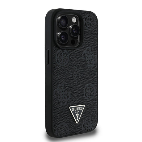 Apple iPhone 14 Pro Max Kılıf Guess Orjinal Lisanslı M-safe Şarj Özellikli Sıcak Baskılı Üçgen Logolu PU Deri Peony Kapak