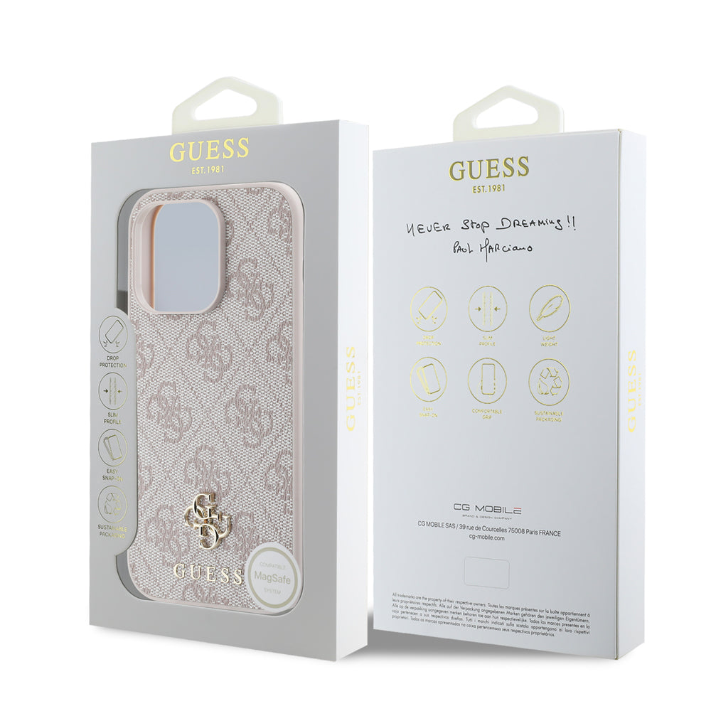 Apple iPhone 14 Pro Max Kılıf Guess Orjinal Lisanslı M-safe Şarj Özellikli Small 4G Classic Kapak