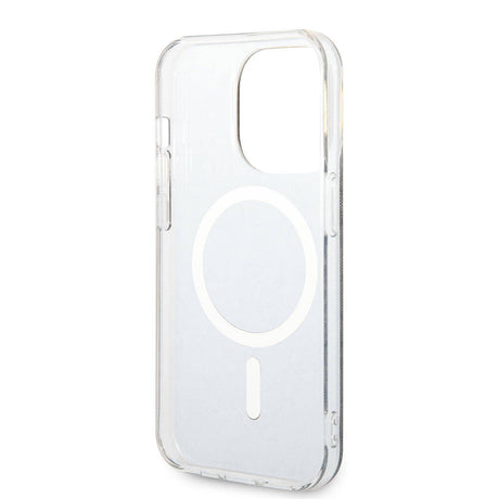 Apple iPhone 14 Pro Max Kılıf Guess Orjinal Lisanslı M-safe Şarj Özellikli Yazı Logolu 4G Desenli Kapak