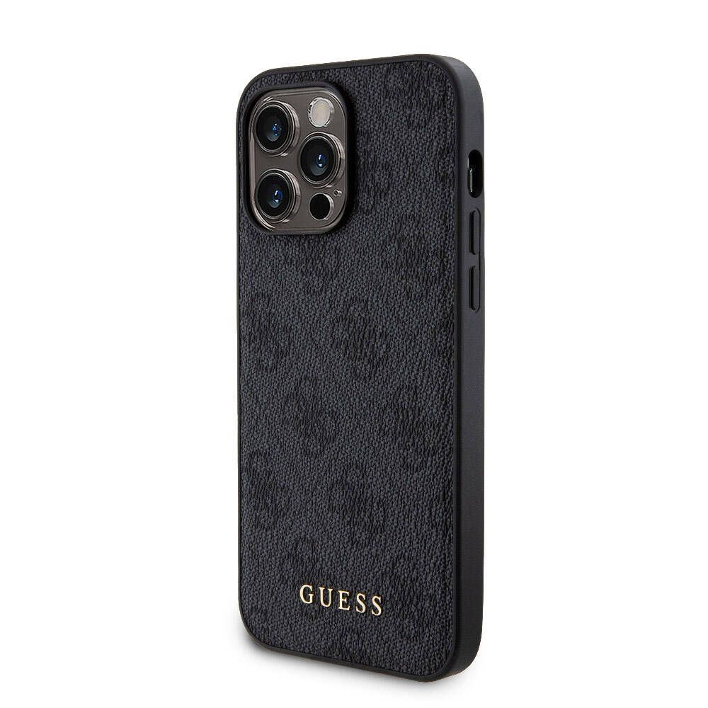 Apple iPhone 14 Pro Max Kılıf Guess Orjinal Lisanslı M-safe Şarj Özellikli Yazı Logolu 4G Desenli Kapak + Powerbank 5000mAh 2in1 Set