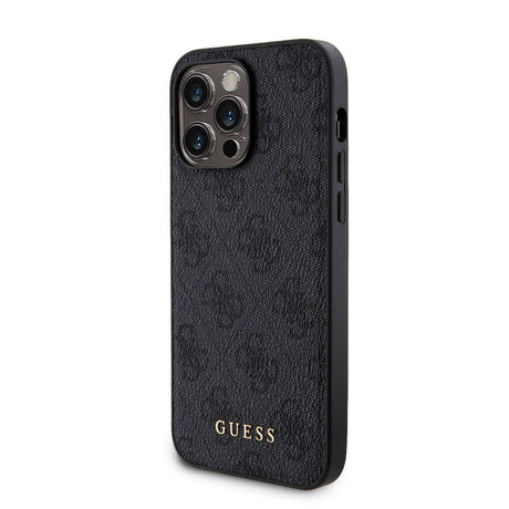 Apple iPhone 14 Pro Max Kılıf Guess Orjinal Lisanslı M-safe Şarj Özellikli Yazı Logolu 4G Desenli Kapak + Powerbank 5000mAh 2in1 Set