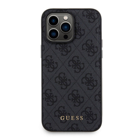 Apple iPhone 14 Pro Max Kılıf Guess Orjinal Lisanslı M-safe Şarj Özellikli Yazı Logolu 4G Desenli Kapak + Powerbank 5000mAh 2in1 Set
