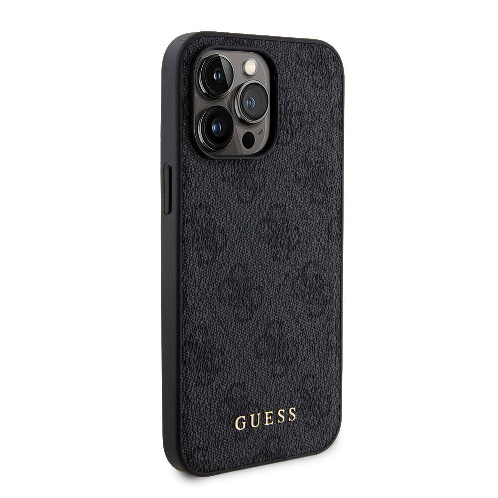 Apple iPhone 14 Pro Max Kılıf Guess Orjinal Lisanslı M-safe Şarj Özellikli Yazı Logolu 4G Desenli Kapak + Powerbank 5000mAh 2in1 Set