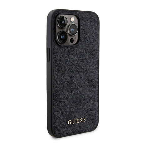 Apple iPhone 14 Pro Max Kılıf Guess Orjinal Lisanslı M-safe Şarj Özellikli Yazı Logolu 4G Desenli Kapak + Powerbank 5000mAh 2in1 Set