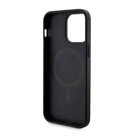Apple iPhone 14 Pro Max Kılıf Guess Orjinal Lisanslı M-safe Şarj Özellikli Yazı Logolu 4G Desenli Kapak + Powerbank 5000mAh 2in1 Set