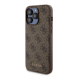 Apple iPhone 14 Pro Max Kılıf Guess Orjinal Lisanslı M-safe Şarj Özellikli Yazı Logolu 4G Desenli Kapak + Powerbank 5000mAh 2in1 Set