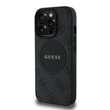 Apple iPhone 14 Pro Max Kılıf Guess Orjinal Lisanslı M-safe Şarj Özellikli Yazı Logolu Circle Classic Kapak