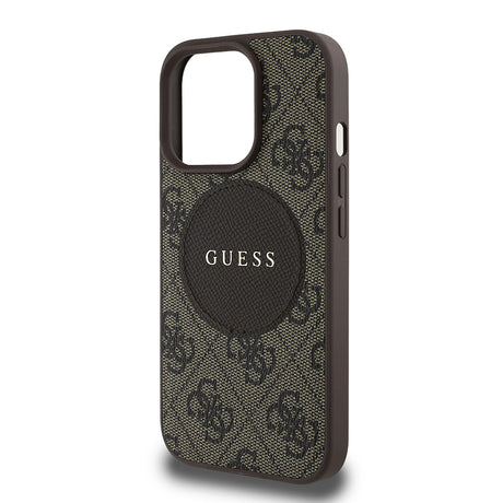 Apple iPhone 14 Pro Max Kılıf Guess Orjinal Lisanslı M-safe Şarj Özellikli Yazı Logolu Circle Classic Kapak