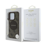 Apple iPhone 14 Pro Max Kılıf Guess Orjinal Lisanslı M-safe Şarj Özellikli Yazı Logolu Circle Classic Kapak